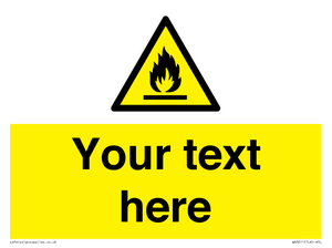 Custom flammable sign